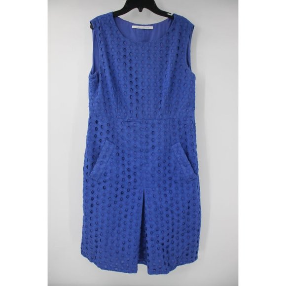 Robe Diane Von Furstenberg (DvF) Gris Tweed Argenté - Taille 14, Sans Manches, Neuve Avec étiquette
